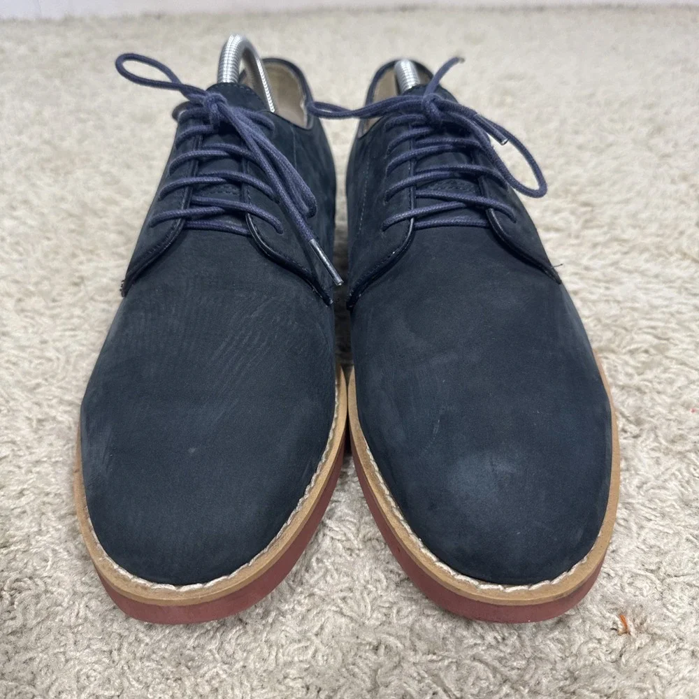 Brooks Brothers Classic Oxford Lace Up Blue Suede Shoes Men's 9.5 D Preppy Work